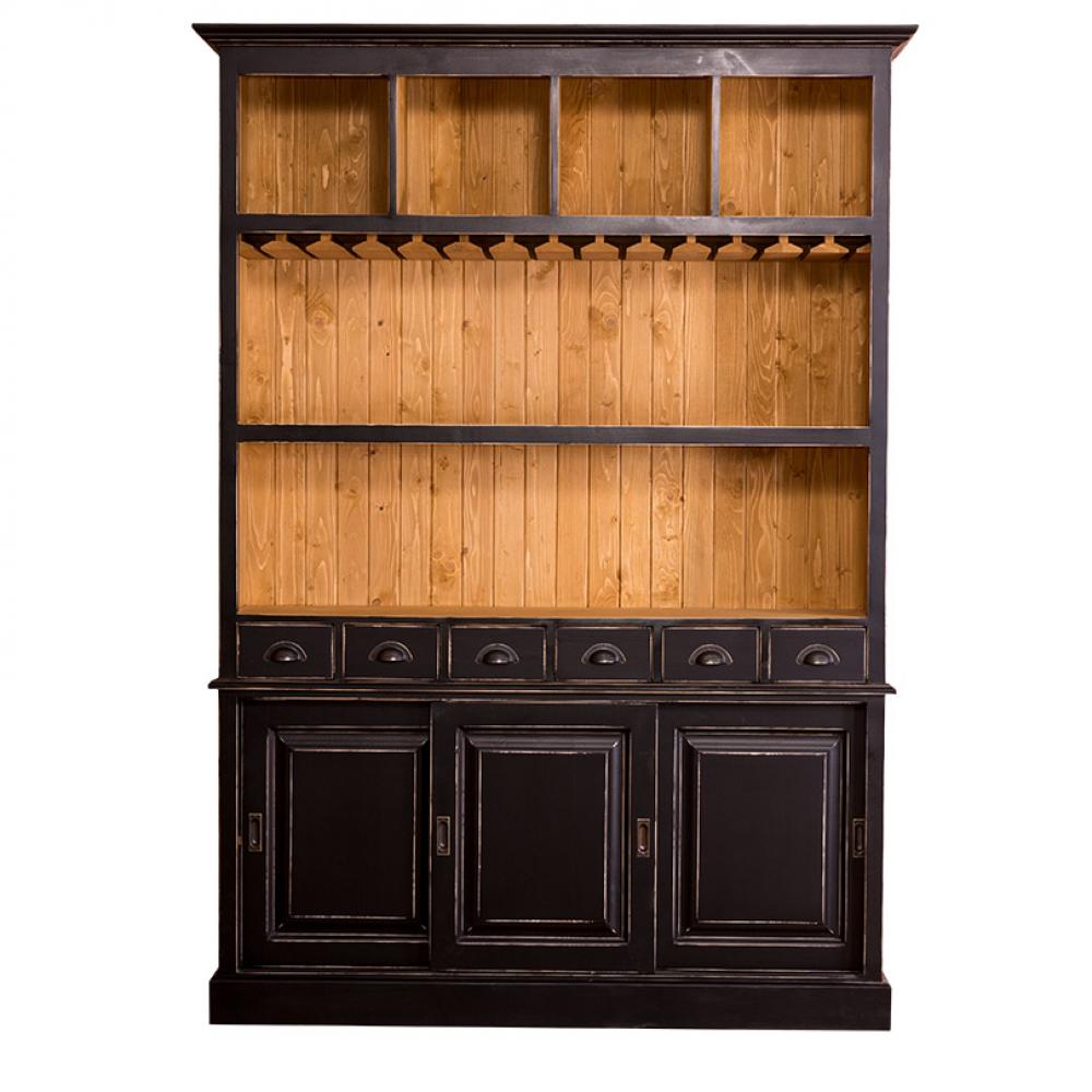 cierny skrina mediteransky country vinoteka ulozny priestor na pohariky velka vinaren restauracia vinna pivnica renovacia chata balaton provance interier design luxus opotrebovany.jpg